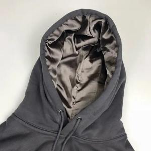 Sudaderas con Capucha de Seda para Hombre, Doble Capa, Lisas, con Logotipo Personalizado, Sudaderas con Capucha de Forro Polar Unisex con Forro de Satén, 2025 - Product Image 3