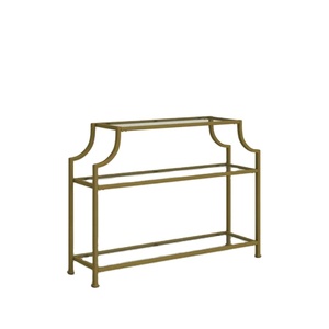 Table basse en métal doré moderne de qualité supérieure Table élégante Console encadrée pour la maison hôtel meubles de salon - Product Image 1