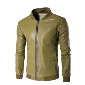Veste en simili cuir classique pour homme, col montant zippé, style streetwear - Product Image 5