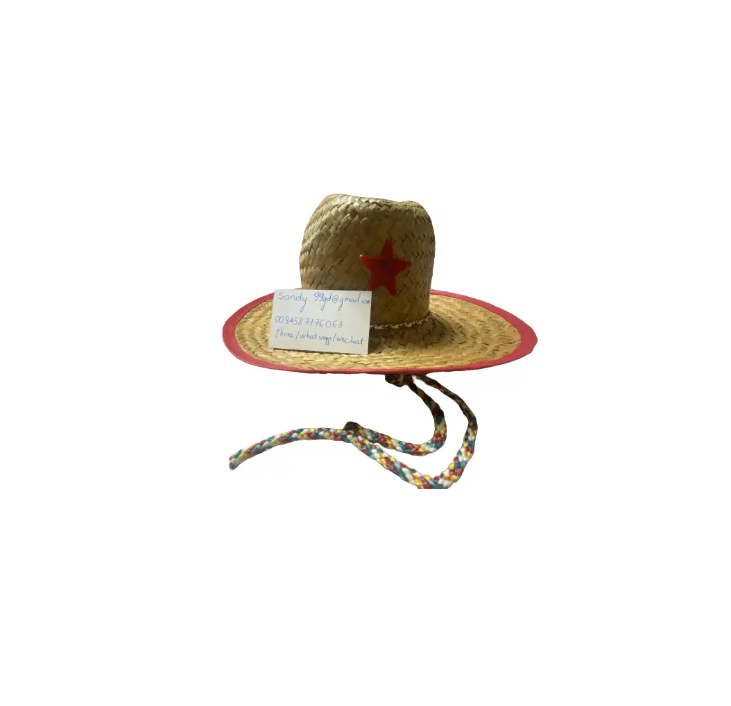 Groothandel Zomer Palmblad Stro Cowboyhoed Met Plastic Sterornamenten/Strohoed Casual Party Event Hoed Cadeau Decoratie