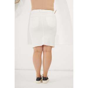 Jupe en jean blanche grande taille - Product Image 3