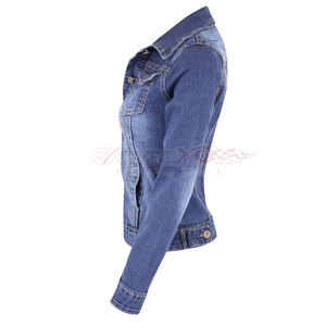 Veste en jean personnalisée pour femmes, veste de mode décontractée et respirante pour femmes, veste à manches longues avec plusieurs poches pour dames - Product Image 2