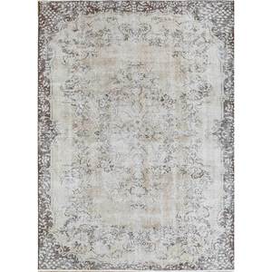 Vintage Beige <b>Brown</b> Hand Knotted <b>Wool</b> Rug for Home Use-for Living Hallway Entryway Teen's Bedroom Medallion Rectangle Puzzle - Product Image 1