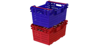 Caisse pliable DPK59 40x60x30cm en CPET, procédé thermoformage, pour le stockage et le transport industriels des assiettes et des bols en plastique