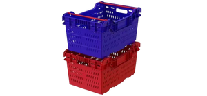 DPK59 40x60x30cm Plastic <b>Collapsible</b> Crate for Industrial Food <b>Storage</b> and Transportation of Plastic Plates & Bowls - Product Image 2