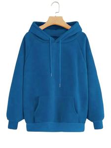 Sweat à capuche surdimensionné avec logo personnalisé 100% polyester pour hommes et femmes à manches longues pour l'hiver-Teint uni - Product Image 3