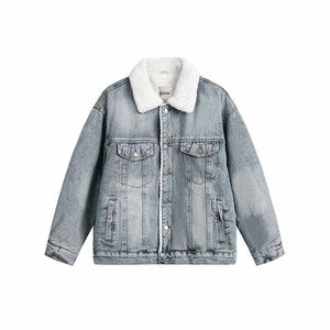 Top Produit Hiver Bomber Fourrure Veste Puffer Nouveau Design Boutonné Blanc Travail Chaud Jean Tissé Méthode De Tissage - Product Image 3