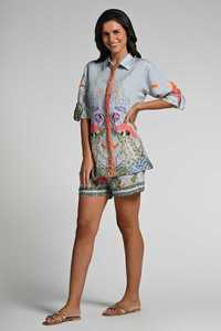 Haute qualité 100% lin écologique séchage rapide ensemble court décontracté pour les femmes Logo personnalisé brodé genou Co-Ord deux pièces usine - Product Image 4