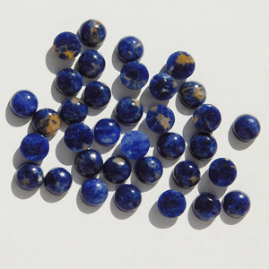 Sodalite naturelle 5x5mm Cabochon rond toutes tailles disponibles dos plat fabrication de bijoux pierre pierres précieuses en vrac - Product Image 5