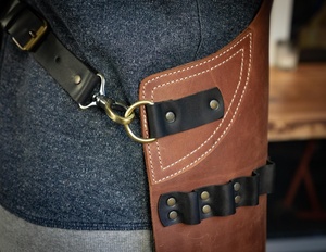 Customized LPN-0066 Heavy Duty Genuine <b>Leather</b> Sleeveless Work <b>Apron</b> with Pocket Custom Size for Sale - Product Image 5