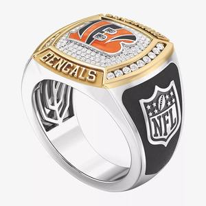 Bague en alliage de championnat des Bengals de Cincinnati, entièrement personnalisée, hip-hop pour hommes, deux tons, personnalisée, collège, classe, moissanite - Product Image 2
