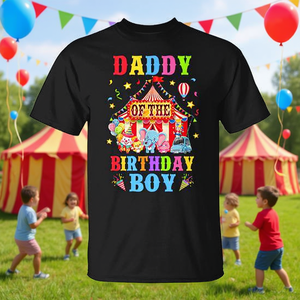 เสื้อยืดธีมงานรื่นเริงละครสัตว์สำหรับเด็กผู้ชาย สำหรับงานฉลองวันเกิดของคุณพ่อ สินค้าส่งเสริมการขายระดับพรีเมียม - Product Image 3