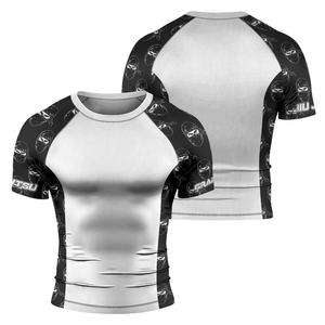 Rashguard de Manga Larga para MMA y BJJ para Hombre, Ropa de Lucha Transpirable, Antibacteriana, con Estampado Personalizado por Sublimación, Tejido de Poliéster/Nailon - Product Image 1