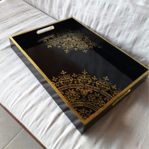 Bandeja de bambú de madera lacada hecha a mano de alta calidad con asas, nuevo diseño para servir comedor, decoración del hogar, importación de Vietnam - Product Image 5