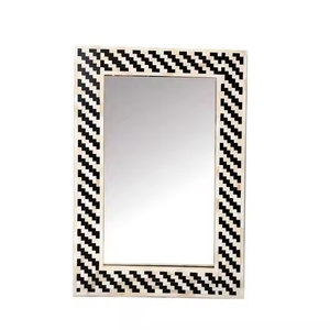 Miroir mural en incrustation d'os, style moderne, ferme, avec cadre sculpté, pour chambres à coucher - Product Image 4