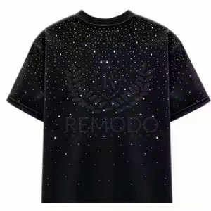 เสื้อยืดไรน์สโตนมีสไตล์สำหรับผู้หญิงเสื้อยืดลำลองติดพลอยเทียมกราฟิกฤดูร้อน - Product Image 6
