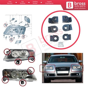 ชุดแท็บยึดไฟหน้า BHL1+BHL2 ซ้ายขวา สำหรับ A6 C6 S6 RS6 Avant Quattro Allroad ปี 2004-2011 รุ่น 4F09981 - Product Image 5