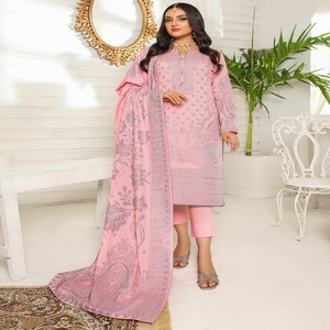 Bin Hameed Mujer Lana de melocotón 3 piezas Salwar Kameez Bellamente diseñado Uso diario Disponible Varios tamaños Indio paquistaní - Product Image 2