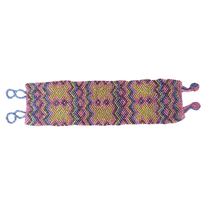 Hastvikas Bohemian Geometric Beaded <b>Bracelet</b> Handmade Blue and Yellow <b>Beads</b> Gold Plated for Christians Gift - Product Image 6