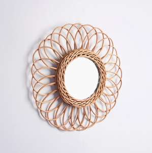 Eco Friendly Natural <b>Rattan</b> <b>Mirror</b> Wall Decor Handmade From Vietnam - Product Image 1