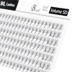 Cils volumineux 5D en fibres PBT coréennes de haute qualité, faux cils naturels, longueurs mixtes 7mm 20mm CC DD CD LU 3D 2D Volume Russe - Product Image 5