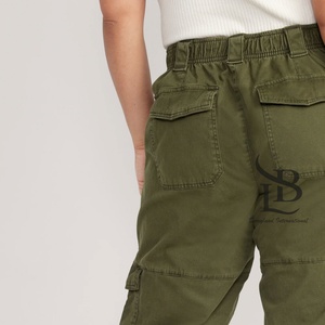 กางเกงคาร์โก้ขาบานสำหรับผู้หญิงกางเกงขนแกะแบบลำลองระบายอากาศได้ดีน้ำหนักเบาไซส์ - Product Image 6