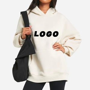 Sudadera con Capucha de Invierno de Algodón Grueso Personalizada con Logotipo en Relieve, Mangas Murciélago, Talla Grande, Sudadera de Alta Calidad para Mujer - Product Image 1