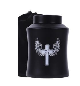 Urnas de árbol de la vida para cenizas humanas-Urnas de cremación para adultos para urnas funerarias, funerarias o cruzadas en el hogar (160 pulgadas cúbicas negras (Cruz) - Product Image 1