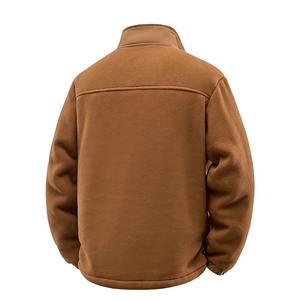 Chaqueta de lana gruesa y cálida para hombre, jersey con cuello y cremallera, sudadera para hombre, chaqueta de carcasa blanda para hombre - Product Image 5
