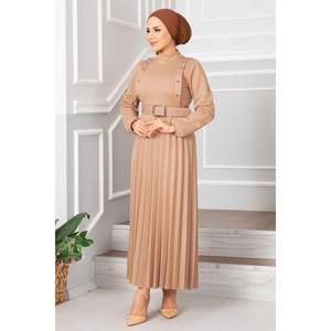 Vestido Hijab plisado Aynur Mink - Product Image 2