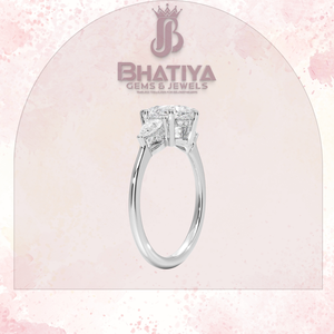 Poire Cut 1-3 CT Centre Pierre Laboratoire Cultivé Diamant Bague De Fiançailles Solitaire Trois Pierre Anneau Cadeau De Noël pour les Femmes - Product Image 6