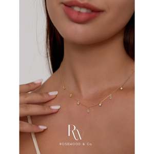 Collana con Catena di Paillettes in Vermeil Dorato e Ciondolo Quadrato con Diamante, Collana con Perline Anti-ossidazione, Regalo per Lei - Product Image 3