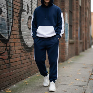 Ensemble de survêtement athlétique streetwear personnalisé pour homme, hiver, avec capuche, imprimé délavé à l'acide, pantalon fuselé et veste zippée, 100% coton, fabrication usine - Product Image 6