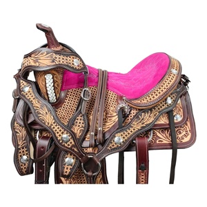 Monturas de carreras de barril directas de fábrica a granel, monturas de caballo occidentales de cuero genuino hechas a mano al por mayor, monturas de rodeo de vaquero duraderas - Product Image 4