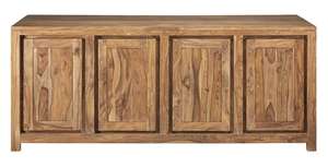 Luxury Acacia Wooden <b>Sideboard</b> Cabinet Black Wood Media Console for Home Bar Living Room Farmhouse Dining Bathroom <b>Storage</b> - Product Image 2
