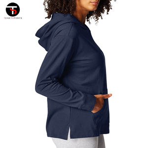 Meilleur pull à capuche en coton pour femmes coupe régulière OEM logo personnalisé pull respirant hiver long design à capuche vente en gros - Product Image 3