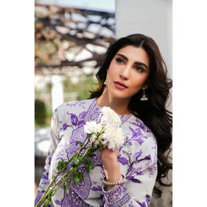 Collection Aneela – Haut pour femme en mousseline de soie, col mandarin, manches longues, respirant, élégant, brodé, TC-1278 - Product Image 3