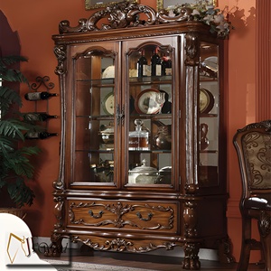 Vitrina Antigua Elena de Madera Maciza. Barra de Bar de Lujo Hecha a Mano, Ecológica, para el Hogar, Ahorra Espacio en la Entrada, con 8 Estantes de Almacenamiento - Product Image 1