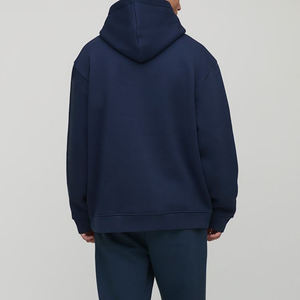 Vente chaude 100% coton surdimensionné poids lourd hommes fermeture éclair à capuche personnalisé DTF imprimé brodé Logo respirant Hip Hop - Product Image 2