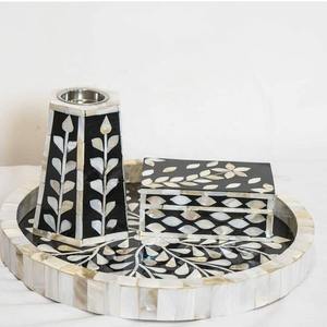 Akhoor-juego con bandeja y tarro para quemador de incienso, bandeja con patrón de mosaico floral de nácar, los más vendidos - Product Image 2