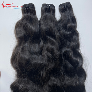 BEST SELLING PRODUCT !! Weft <b>Hair</b> Extension Natural Wavy Unprocessed <b>Hair</b> Bundles 100% Raw <b>Hair</b> No Synthetic No <b>Fiber</b> - Product Image 4