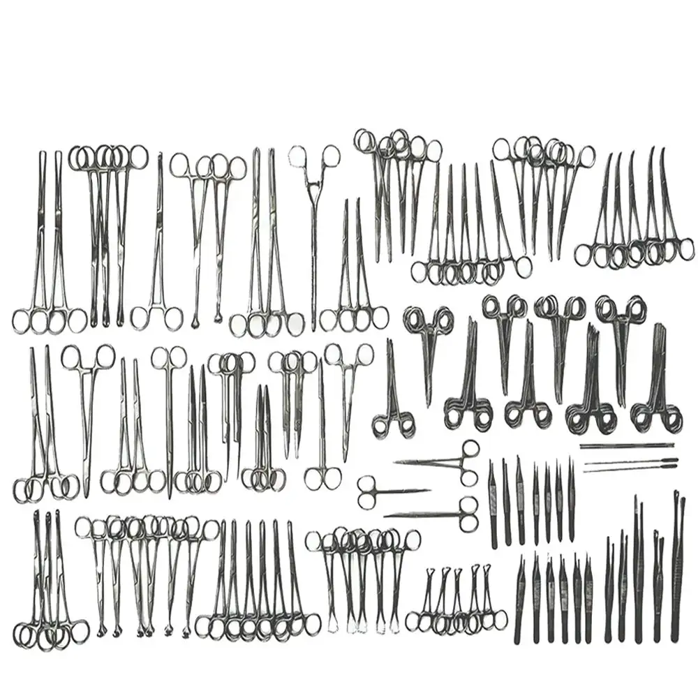 Strumenti base per laparotomia Set di strumenti chirurgici con scatola in acciaio inox/strumenti base per laparotomia Set 104 pezzi