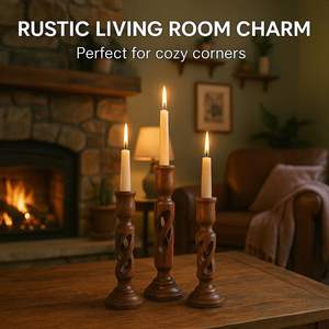 Latest wooden <b>Carving</b> <b>Candle</b> with premium quality of wood antique design high class Living Room - Product Image 3