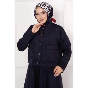 <b>Skirted</b> Scuba Fabric 2 Piece Set <b>Navy</b> Blue - Product Image 1