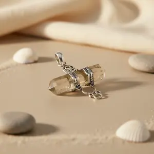 Colgante de Plata 925 con Cristal, Cuarzo y Piedra Preciosa para Joyería Femenina - Product Image 1