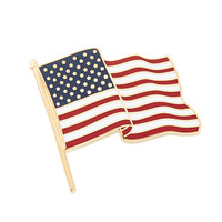 Épinglette de drapeau américain en métal émaillé doux personnalisé en gros
