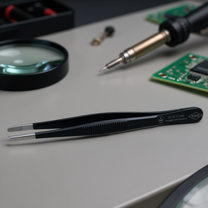 Pincettes de précision Knipex avec pointes rondes ESD, surface de préhension moletée à motif droit - Product Image 3