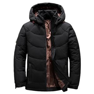 Léger 90% blanc duvet de canard manteau hommes hiver Simple solide chaud rembourré à capuche veste à manches longues thermique vers le bas manteau - Product Image 2