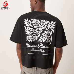 เสื้อยืดคอกลมสำหรับผู้ชายเสื้อยืดบ็อกซี่เฟอร์พิมพ์ลายตามสั่ง - Product Image 5