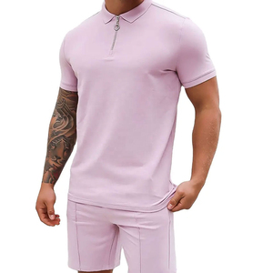 Nouvel Arrivage Ensemble de Sport Homme T-shirt Uni et Short Taille Élastique Logo Personnalisé Broderie Été Spandex/Coton Épais - Product Image 3